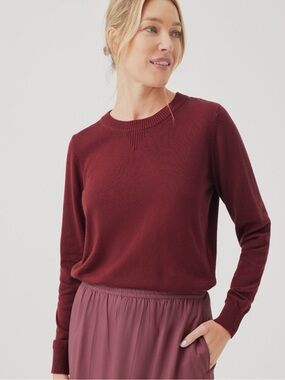 Pact Women's Pomegranate Classic Fine
Knit Crew Sweater XL